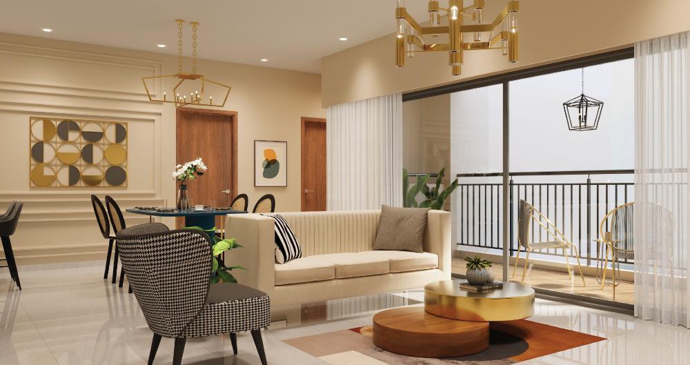 Living room of Brigade Orchards Bangalore